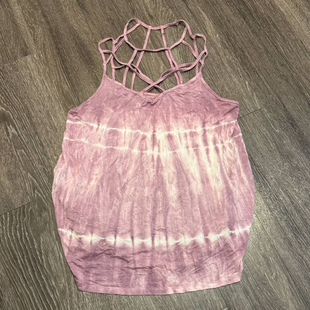 (BOGO) American Eagle S&S Women's Pink Tie-Dye Strappy Top